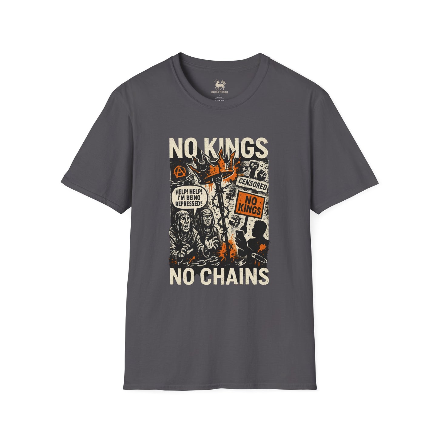 NO KINGS / NO CHAINS– Drop 002 | Unisex Softstyle Protest Shirt