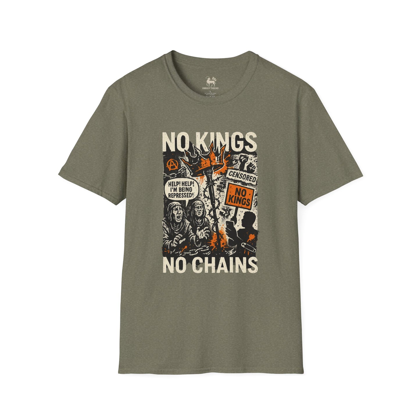 NO KINGS / NO CHAINS– Drop 002 | Unisex Softstyle Protest Shirt