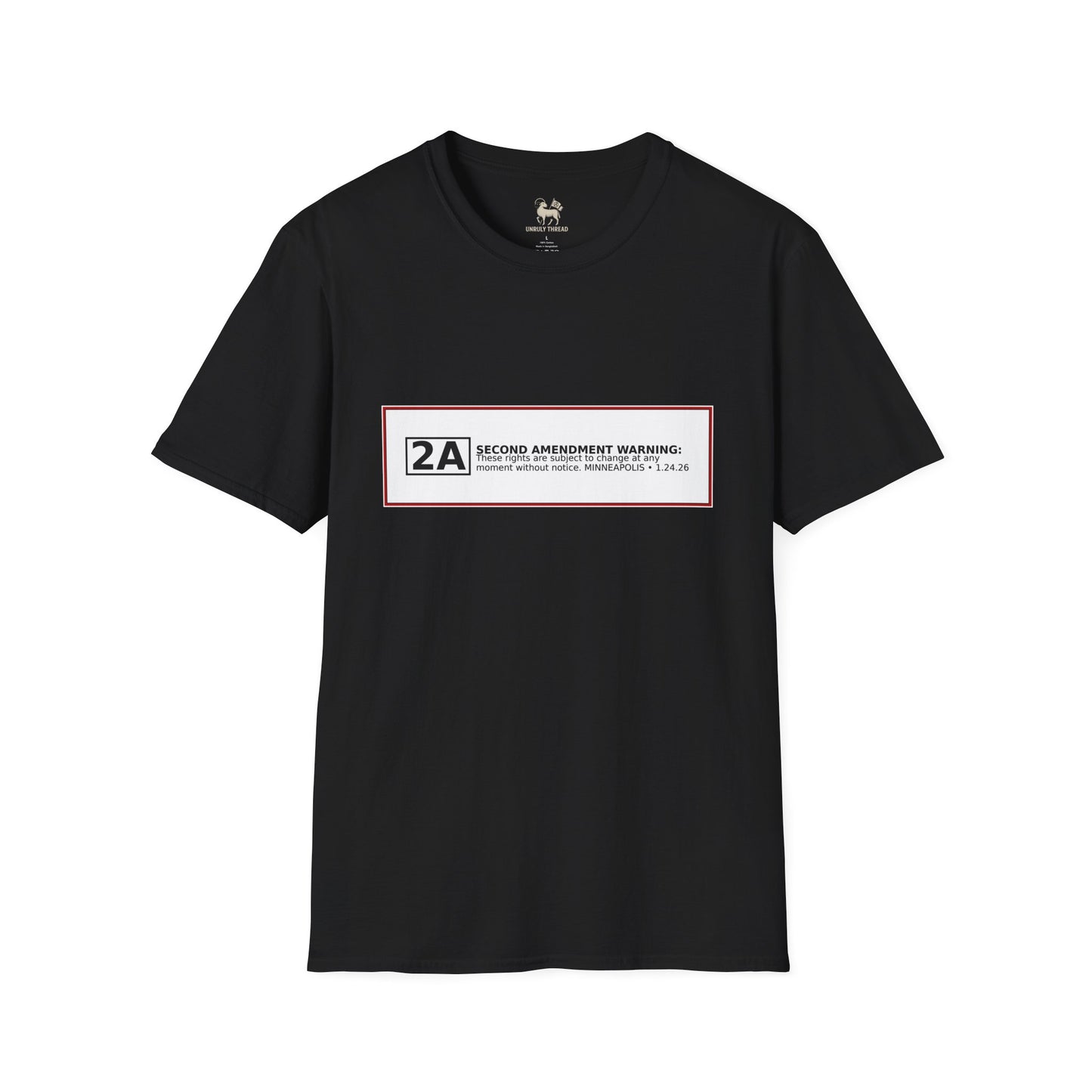 2A* | Second Amendment Warning Label | Minneapolis 1.24.26 | Constitutional Rights Tee