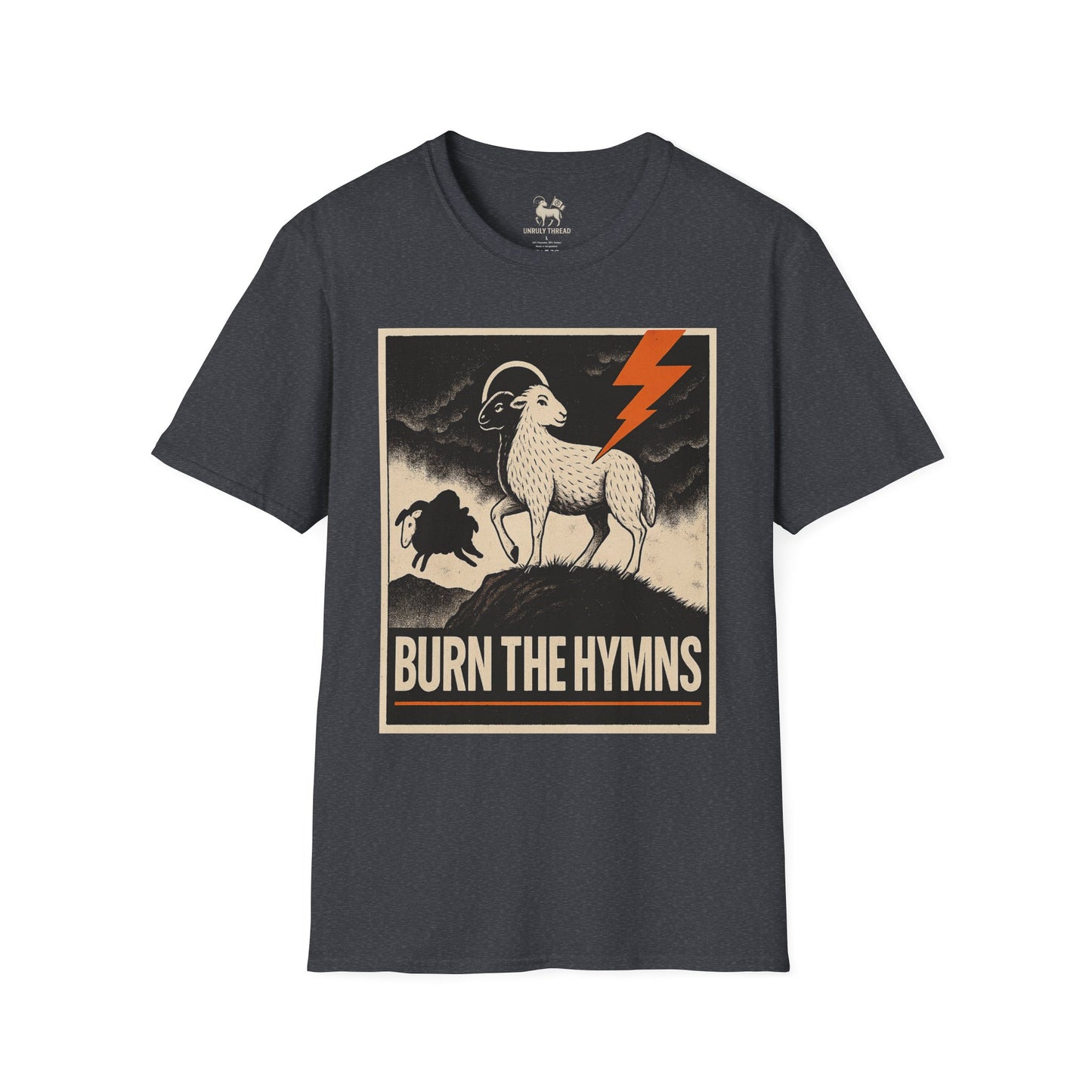 Burn the Hymns Tee – Drop 001 | Unisex Softstyle Protest Shirt