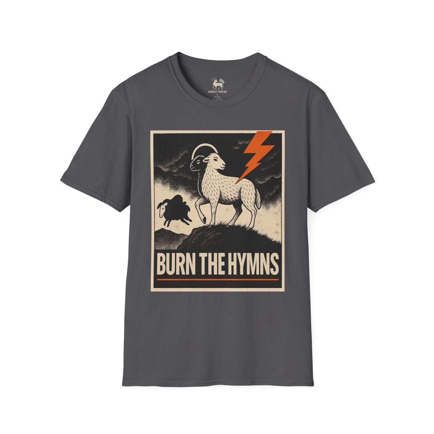 Burn the Hymns Tee – Drop 001 | Unisex Softstyle Protest Shirt