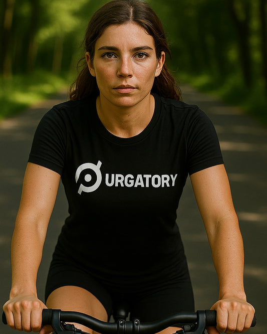 Purgatory Logo Tee – Boutique Fitness Suffering, Satirized