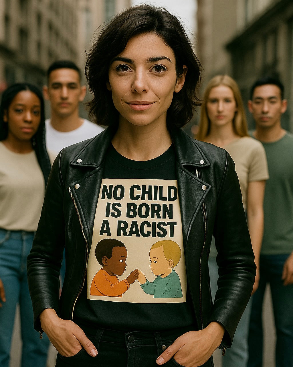 No Child Is Born A Racist  | Unisex Softstyle Protest Shirt