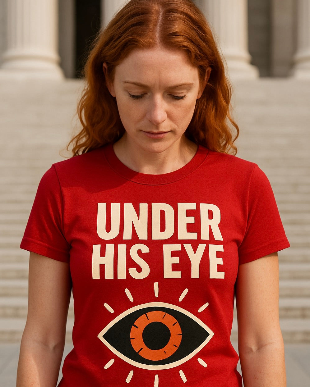Under His Eye  | Unisex Jersey Short Sleeve T-Shirt, Thought-Provoking Apparel