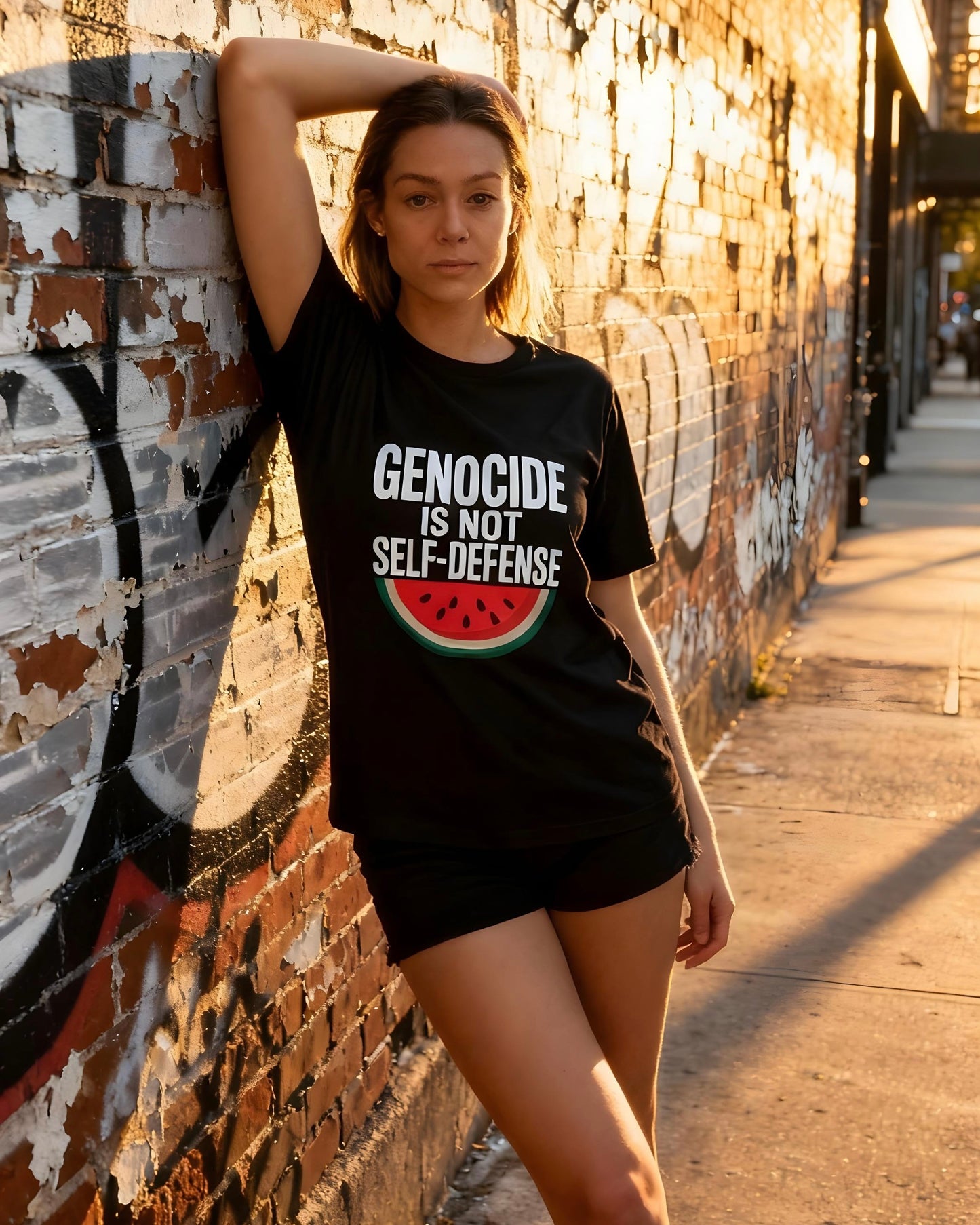 "Genocide Is Not Self-Defense" Palestine Solidarity Shirt | Watermelon Freedom Symbol | Protest Streetwear