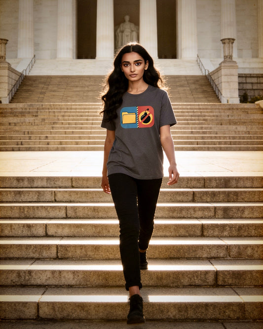 Drop the Files, Not Bombs — Minimal Icon Tee