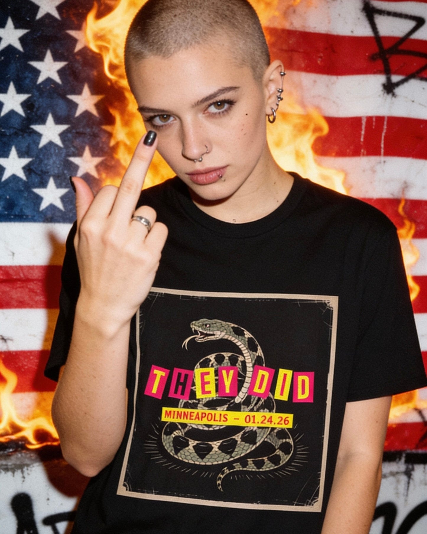 THEY DID | Minneapolis 01.24.26 | Gadsden Snake 2A Tee