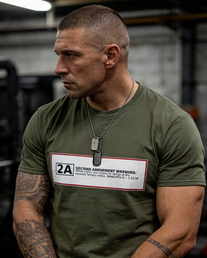 2A* | Second Amendment Warning Label | Minneapolis 1.24.26 | Constitutional Rights Tee