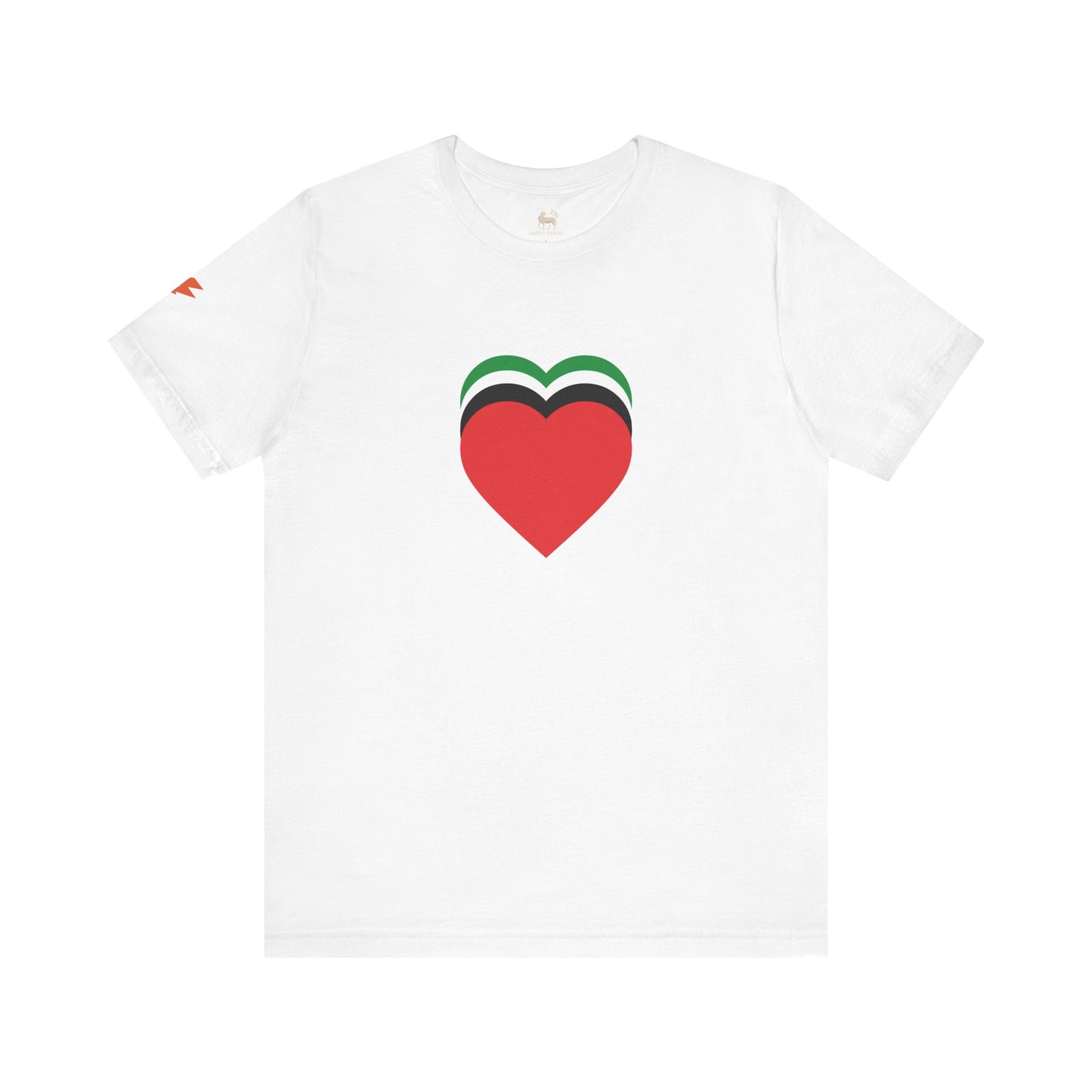 Four Hearts - Palestine | Unisex Jersey Short Sleeve T-Shirt, Thought-Provoking Apparel