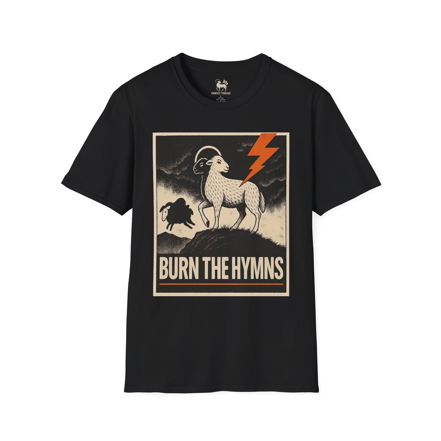 Burn the Hymns Tee – Drop 001 | Unisex Softstyle Protest Shirt