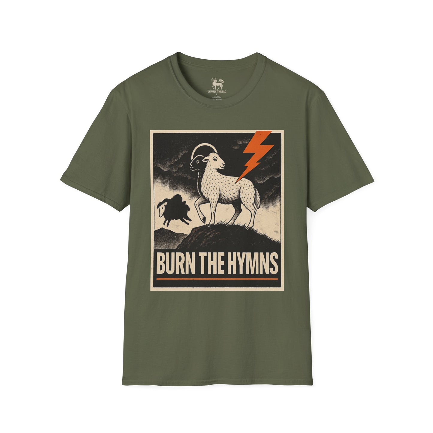 Burn the Hymns Tee – Drop 001 | Unisex Softstyle Protest Shirt
