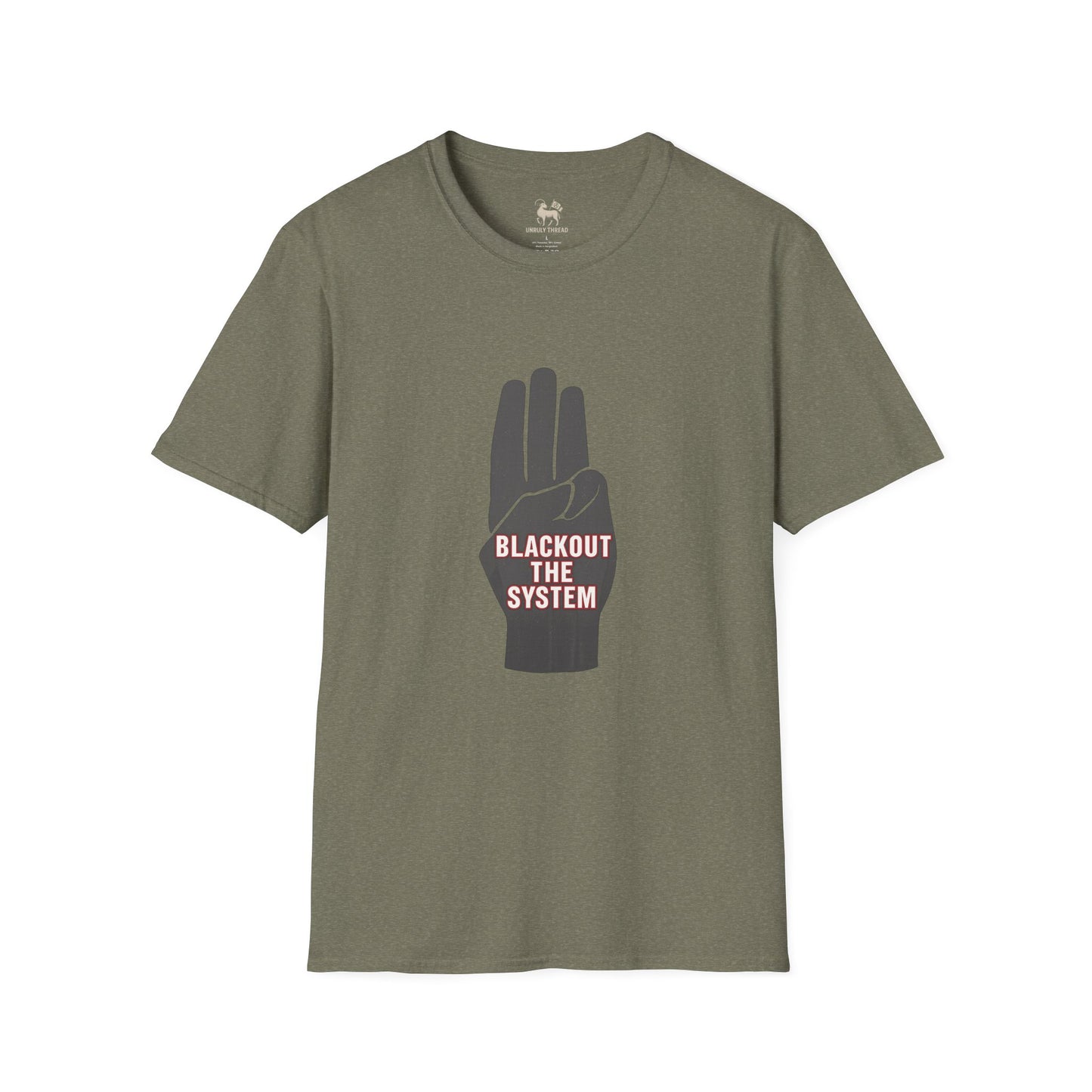 BLACKOUT THE SYSTEM T-Shirt | Activist Apparel by Unruly Thread
