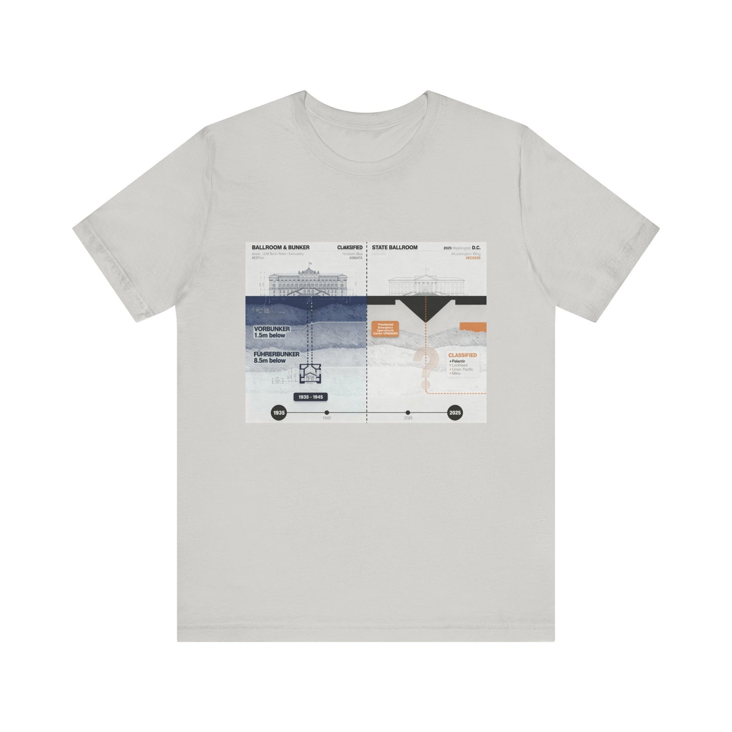 BALLROOM & BUNKER | Architectural Infographic Tee – Unisex Protest Shirt | Streetwear Washington D.C. Edition